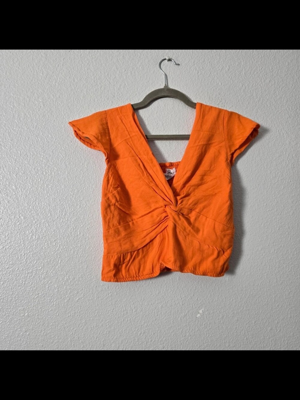 Japna Orange Twist-Front Women's Top Sz XL